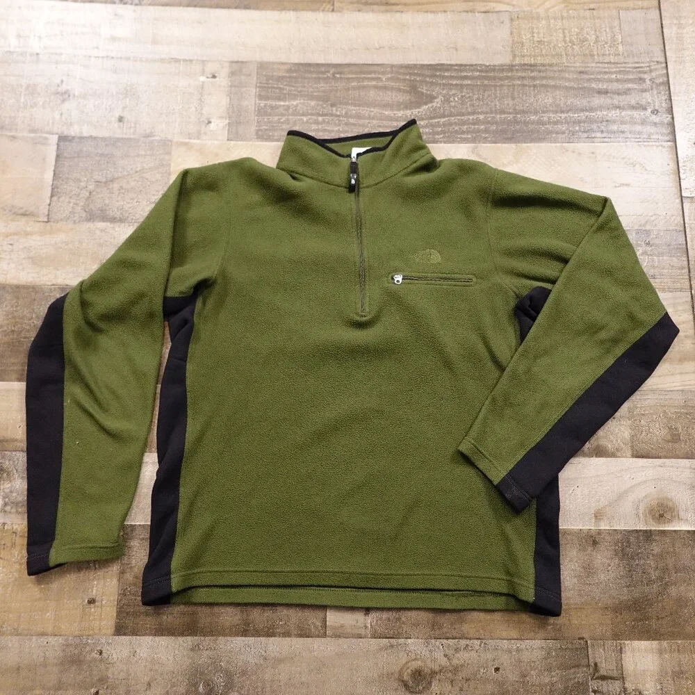 The North Face Polartec Quarter Zip Fleece Men’s Large Green Outdoor Pullover
